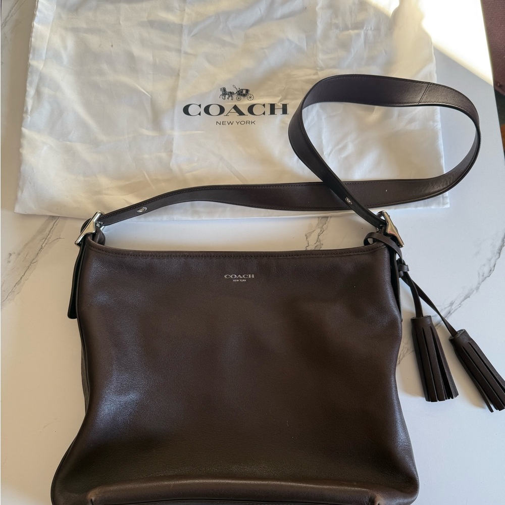 Coach Dark Brown Leather Shoulder Bag
